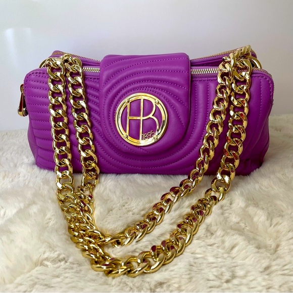 henri bendel Handbags - Authentic New Rare Collectible Purple Henri Bendel Purse with Gold Chain Strap